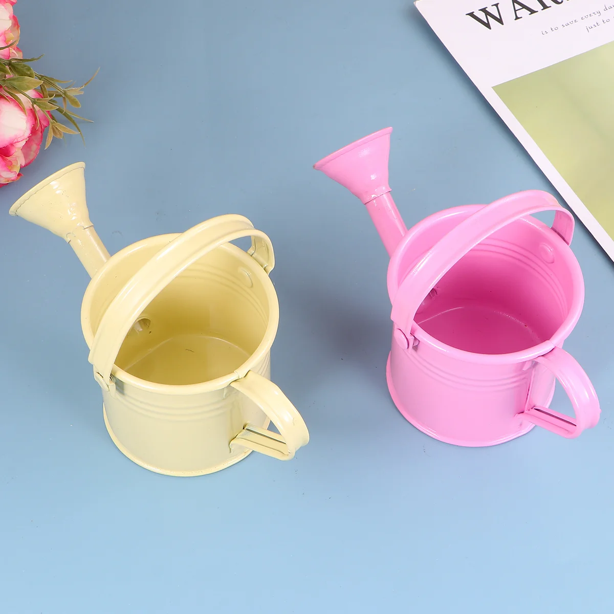 

2pcs Watering Can Metal Long Spout Watering Pot Can for Outdoor and Indoor House Plants ( Beige and )
