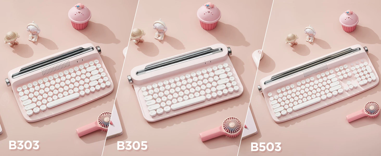 Bluetooth Retro, teclado estético com suporte integrado