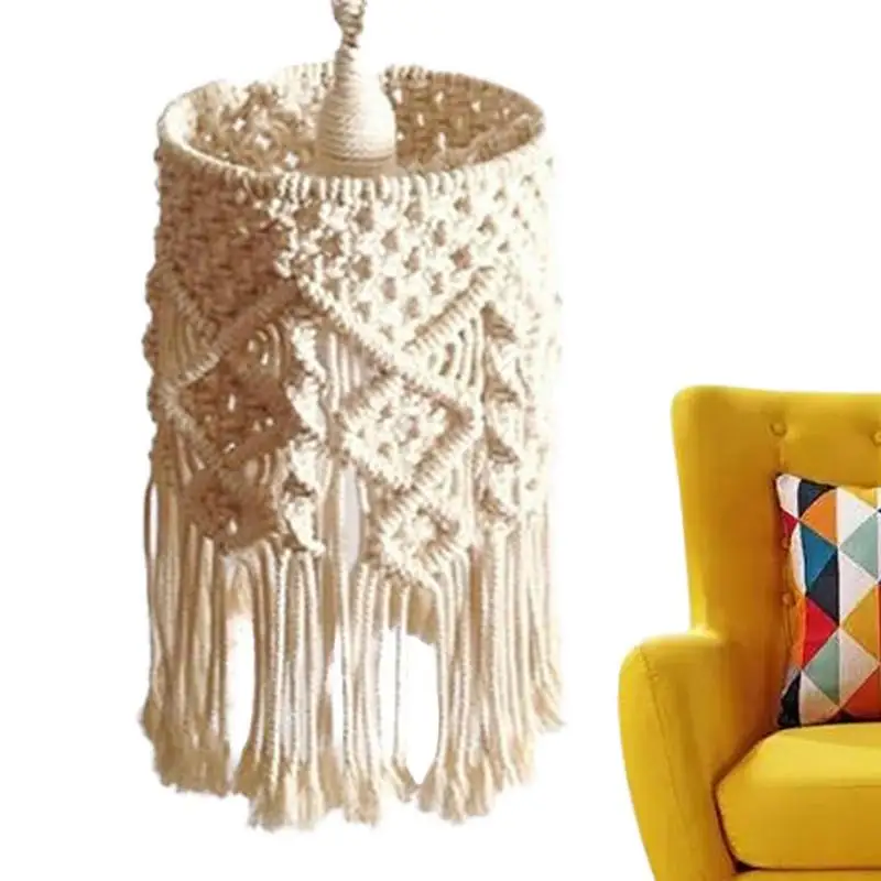 

Creative Bohemian Macrame Tapestry Wall Hanging Handwoven Chandelier Lampshade Home Coffee Wedding Decoration Lamp Shade