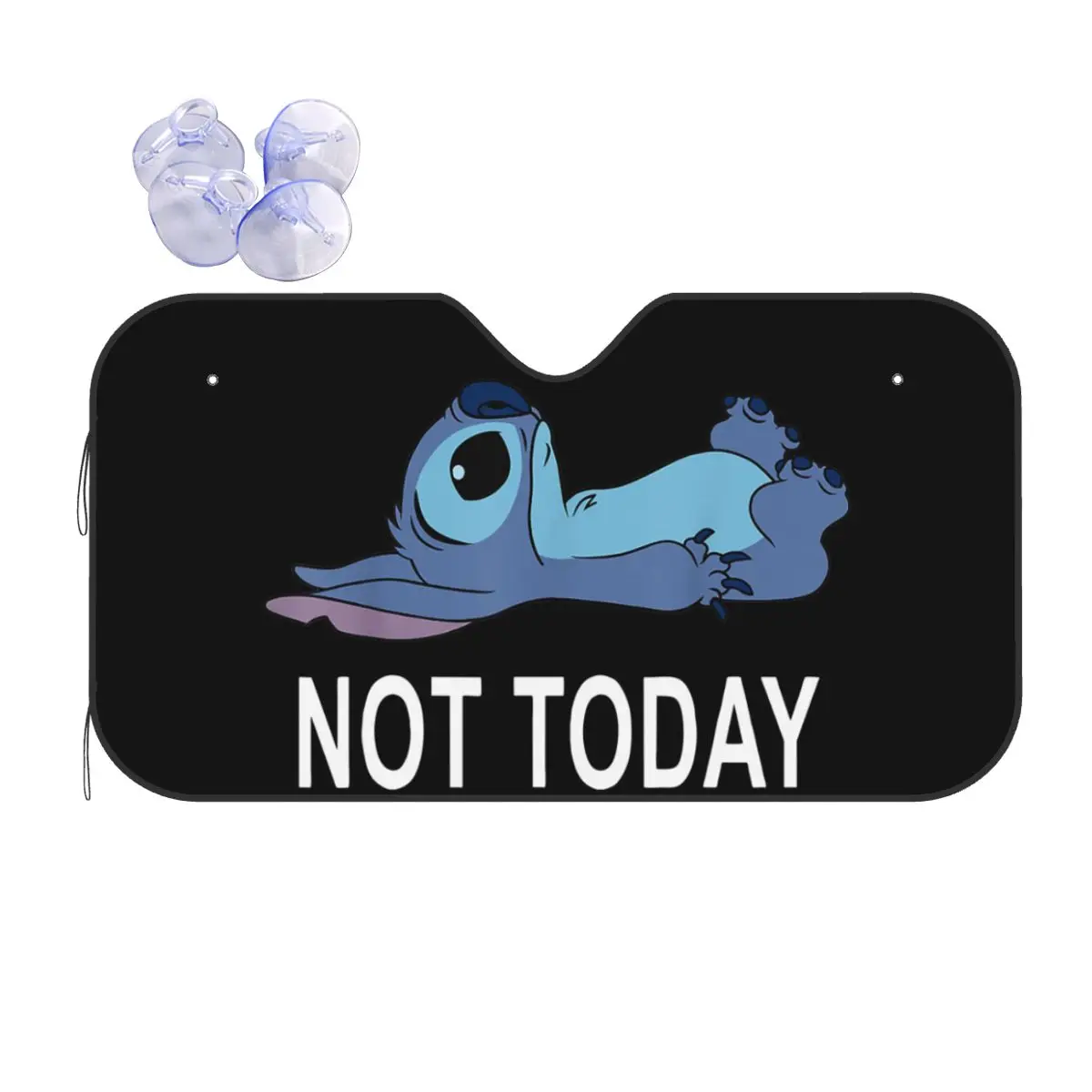 Lilo Stitch Kawaii Cartoon Sunshade Windscreen Vintage Car Front Window Visor 70x130cm Sun Visor Car-covers