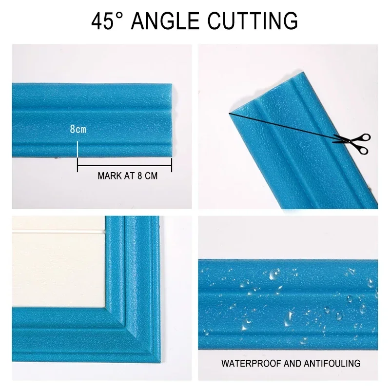 15 Styles 3D Foam Self Adhesive Wall Stickers Door Frame Edge Strip Edge Band Wall Skirt Decor Waist Line Wallpaper Skirting