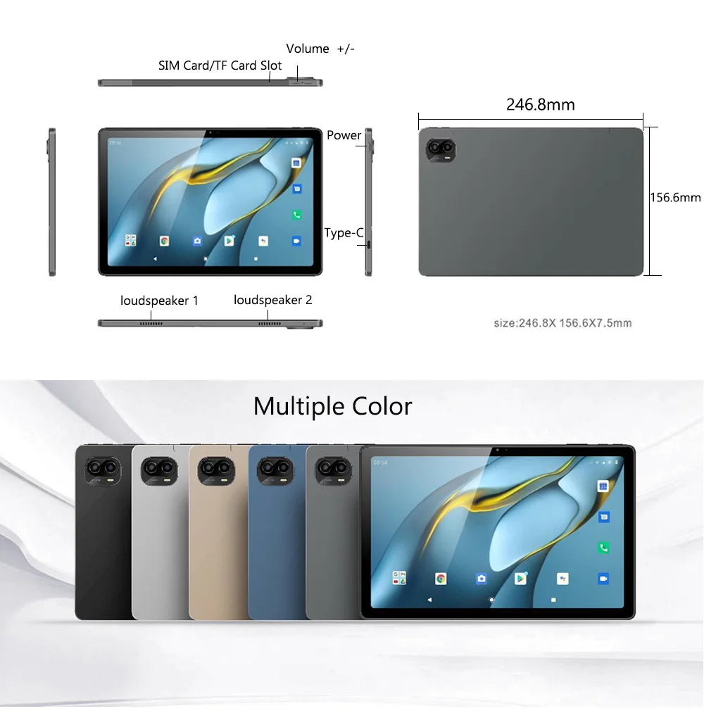 2024 Nenmone Tab10 2K 디스플레이, 10.36 인치, 4G, 2 in 1 태블릿, 안드로이드 12 옥타코어, GPS, 256GB, 어린이 선물, 16MP 카메라, 8000mAh, 신제품