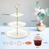 Elegant 3-Tier Cupcake Stand with Golden Accents - Perfect for Tea Parties, Youngsters Showers & Weddings 6