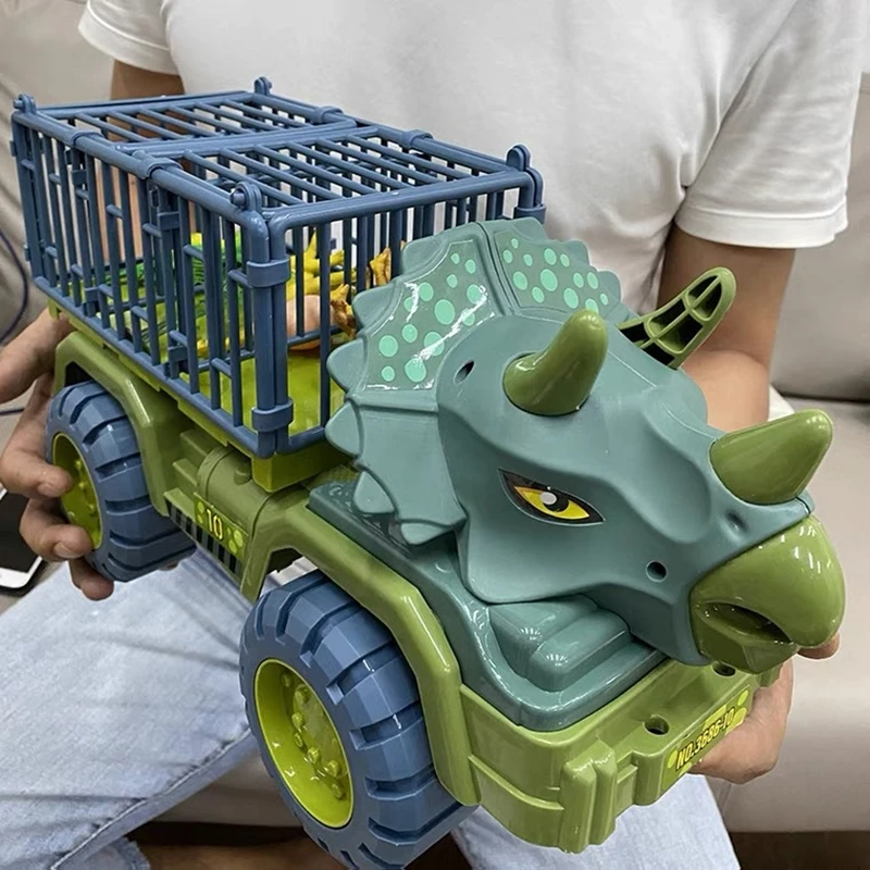 Boys Car Toys Dinosaur Truck Transport Carrier Vehicle Dino Animal Model Tyrannosaurus Rex Kids Game Children Birthday Gifts 4pcs dinosaur car toy mini simulation animal car model early educational toy gift for kids