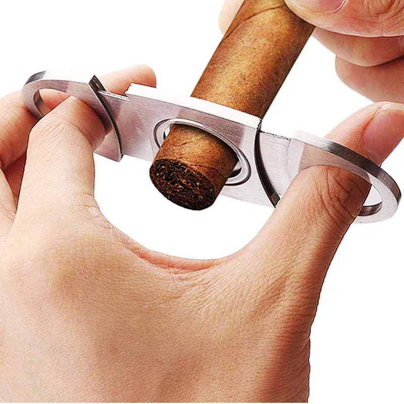 Cigar Cutter Stainless Steel COHIBA Cigar Cutter Metal Classic Guillotine Scissors Gift Puncher Cutting Knife Accessory