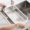 Stainless Steel Drain Basket Retractable Sink Strainer Basket For Washing Basin Bowl Chopsticks Plate Sink Drain Tray 3