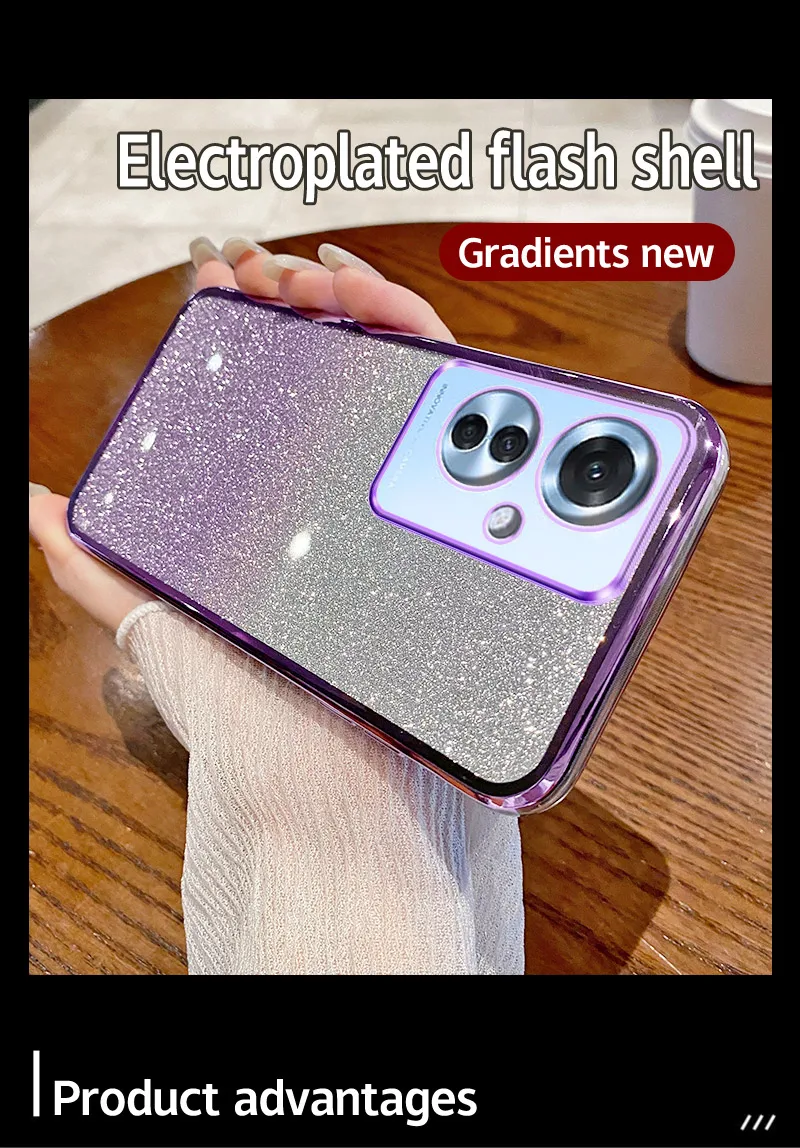 Luxury Electroplated Glitter Soft Bumper Clear Back Cover