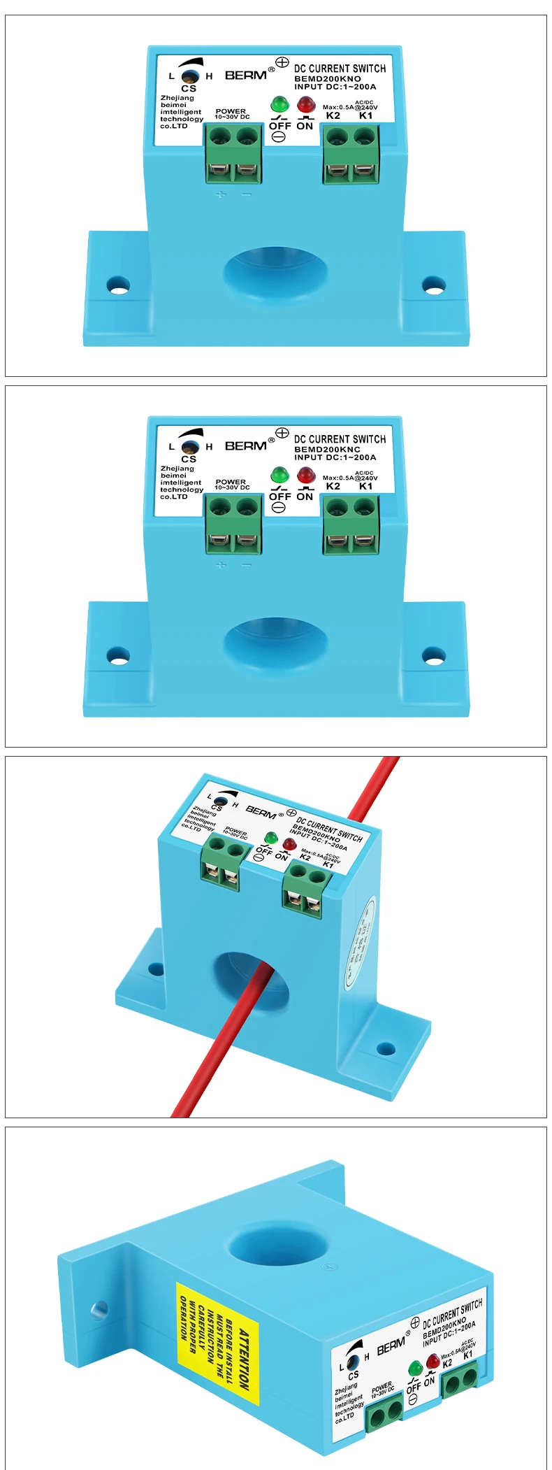 DC Current Sensor Switch 10-30VDC NO NC Relay Overload Protection for Motor Sola