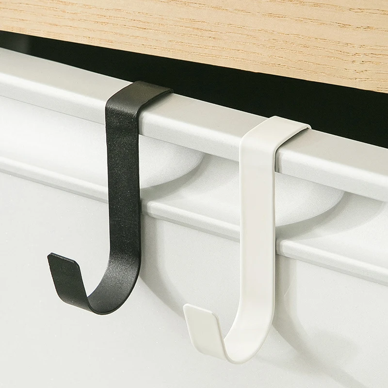 Metal Hooks Kitchen Cabinet Door Back Hook Bathroom Hanging Rack Clothes Coat Hat Towel Hanger Storage Hook Office Accessories