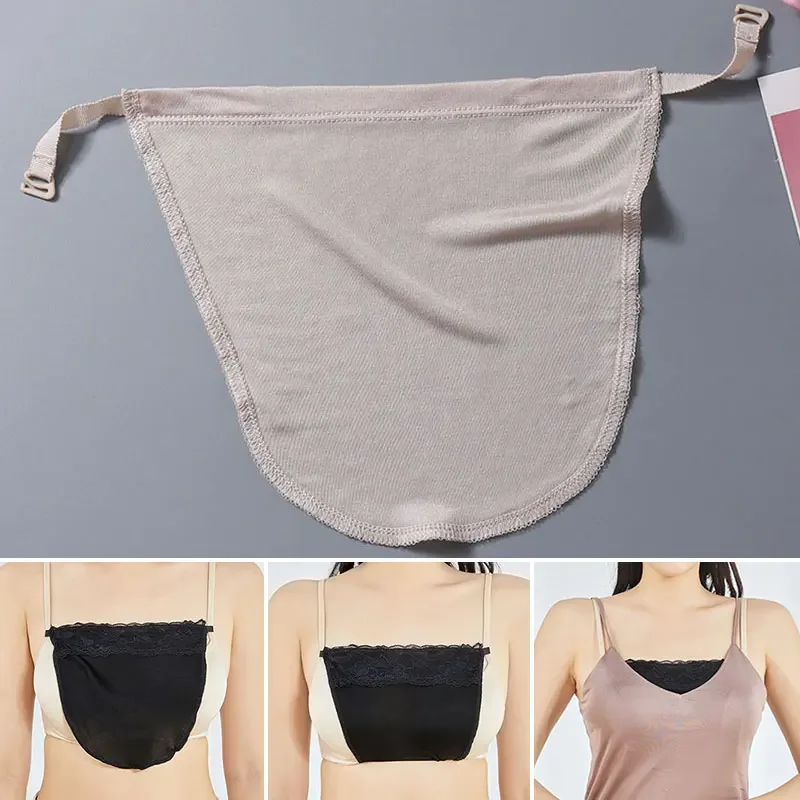 Anti-Glare Underwears Strapless Insert Wrapped Chest Overlay Modesty Panel for Women Quick Easy Clip-On Lace Mock Camisole Bra