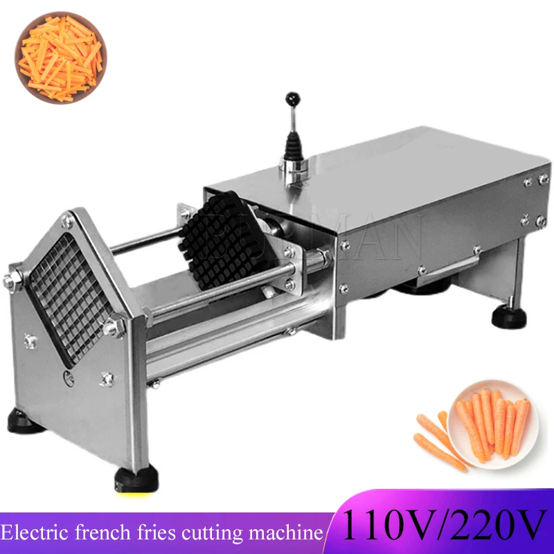 

Electric Potato Chip Cutter Stainless Steel Duty French Fry Cutter Machine 7 10 14MM For Kitchen For Commercial