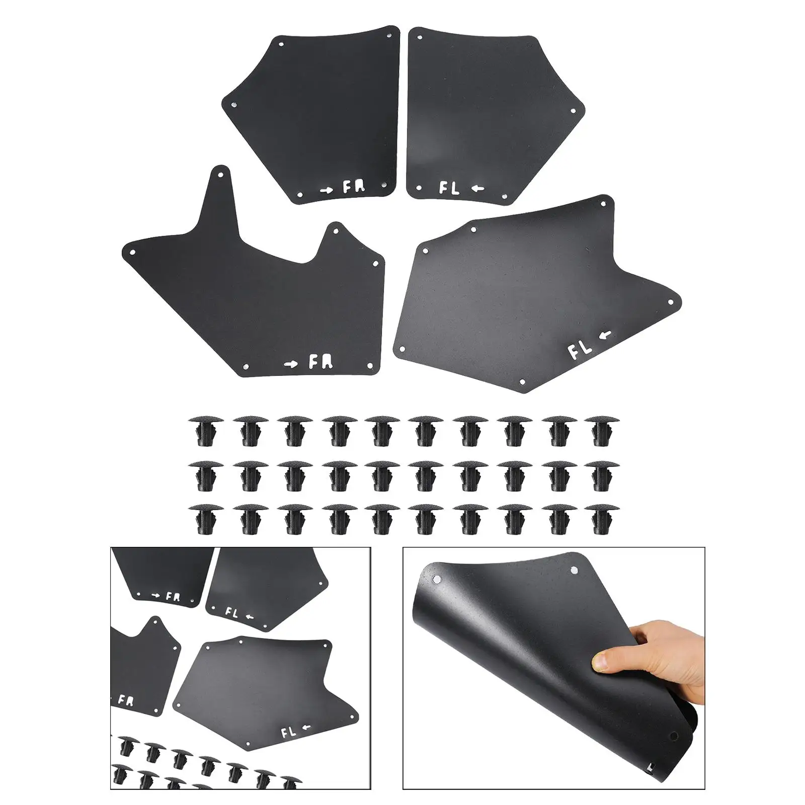 4x Mud Flaps Fender Liner Replacement Mudflaps for Toyota for tundra 2008-2021 Professional Sturdy Easy to Install Accessory