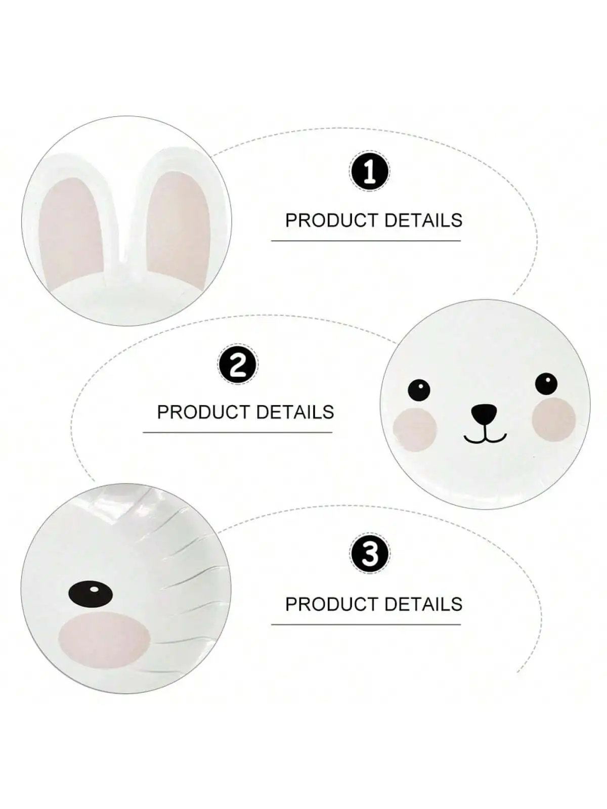 8pcs Rabbit Paper Plate Disposable Plates Easter Party Decorations Bunny Birthday Plates Birthday Party Dinnerware Disposable Pa
