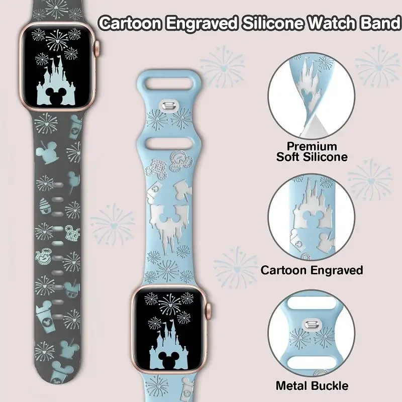 Gravierte Blumenbänder für Apple Watch Band 44 mm 49 mm 45 mm 41 mm 40 mm 38 mm Correa Armband iWatch Serie Ultra 2 9/8/7/6/3/SE/10 – Detail 8
