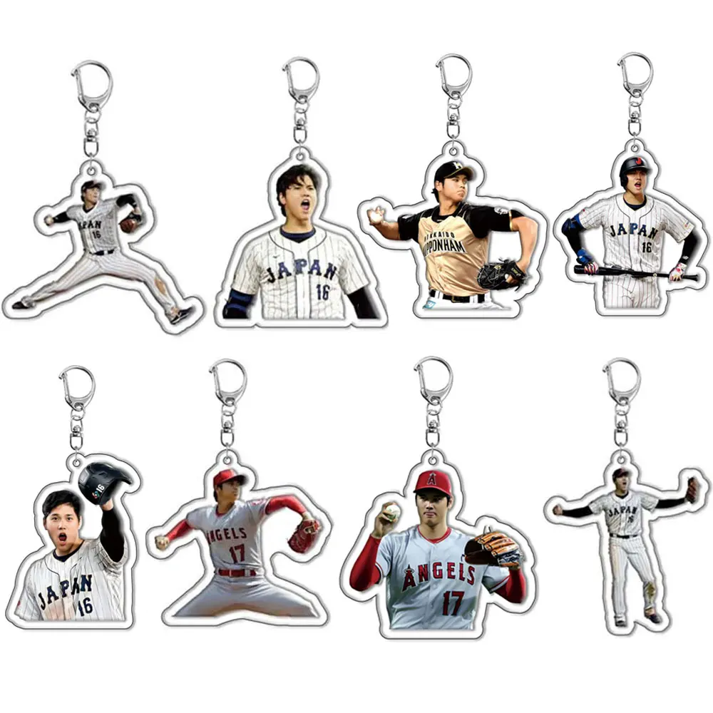 Anime Shohei Otani Baseball Player Keychain Acrylic Cartoon Figures Pendant Car Key Chain Jewelry Accessories Fans Props Gifts