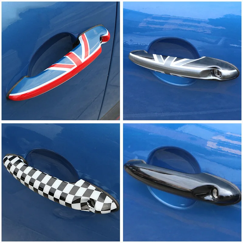 

For BMW Mini Cooper R55 R56 R60 R61 2014-2022 ABS Car Exterior Door Handle Cover Trims Stickers car accessories ( 8 Style）