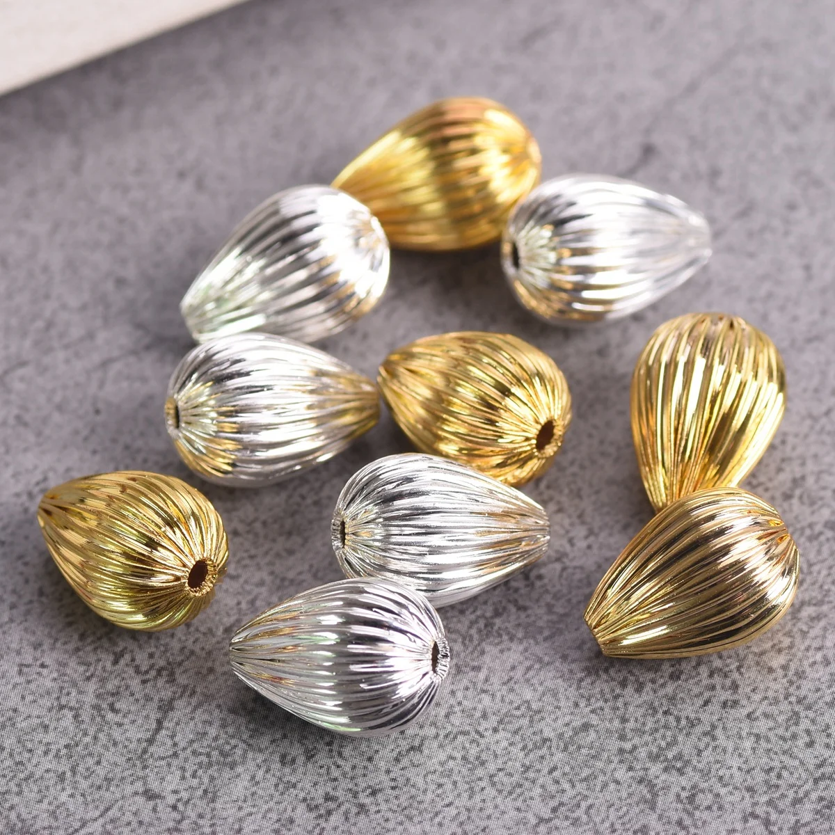 20 Pezzi Distanziatori Perline Sciolte In Rame Placcato Oro 18k - Foto 10