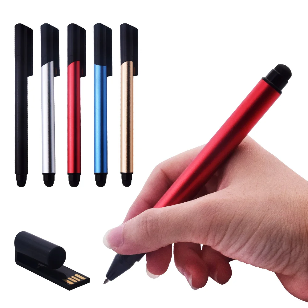 Stationery Ballpen USB Flash Drive 2.0 4GB 8GB Pendrive 128MB 16GB 32GB Ballpoint Pens Touch Screen Business/student Gift