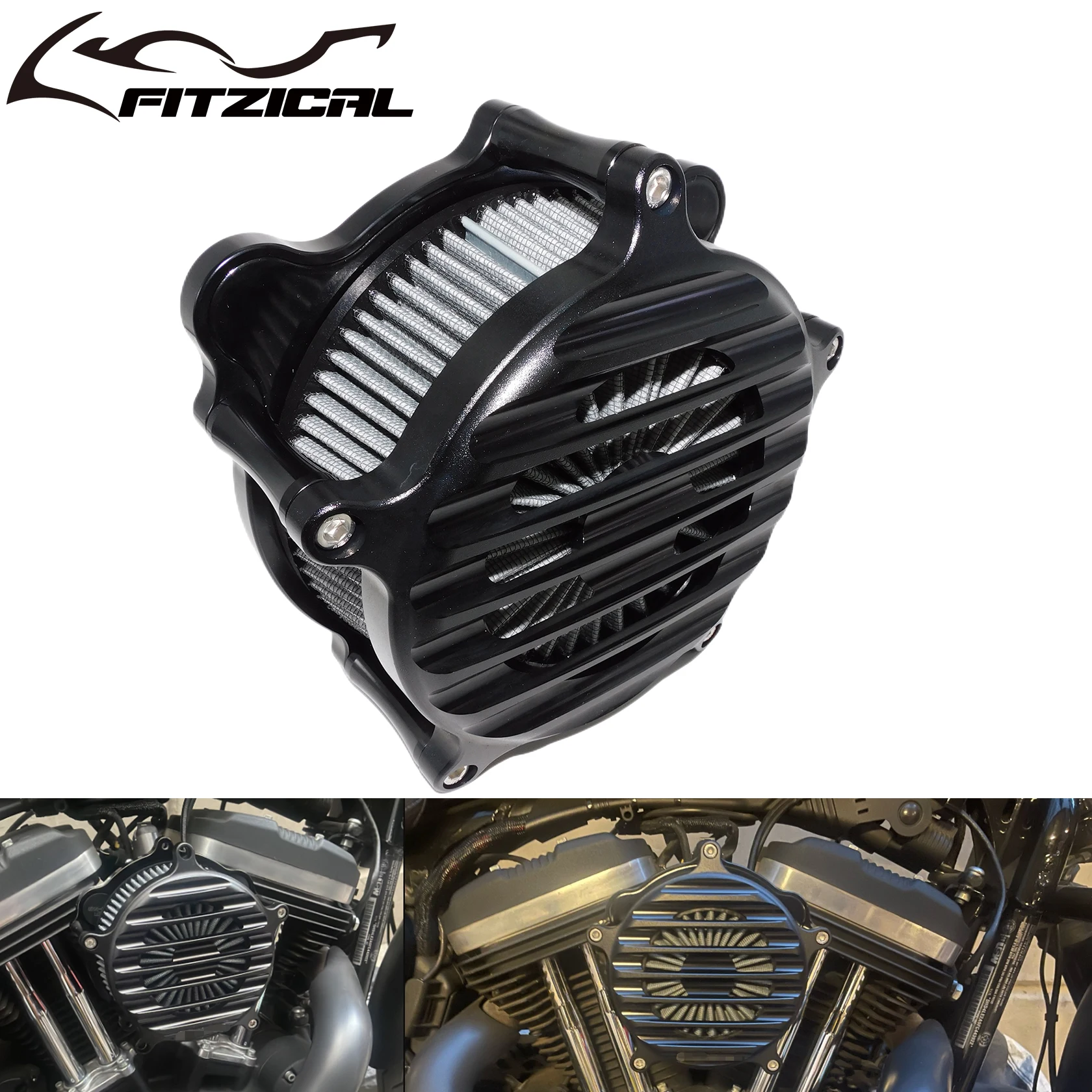 

Motorcycle Air Cleaner Grey Intake Filter For Harley Dyna 2000-2017 Softail 2000-2015 Touring Street Glide Road Glide 2000-2017