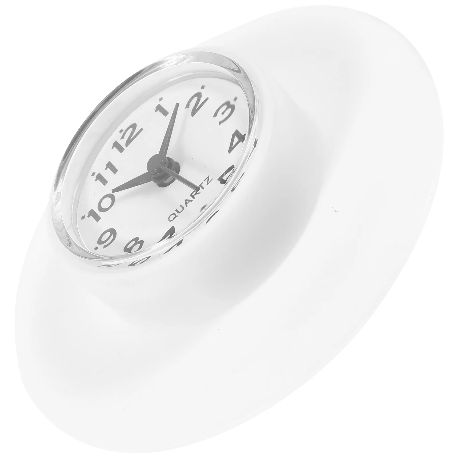 White Bathroom Clock With Suction Cup Waterproof Small Wall Clocks For Living Room Home Decor Modern Shower Clock Glass Mirror