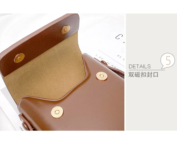 Mini PU Leather Crossbody Bag - Womens Solid Designer Shoulder Purse