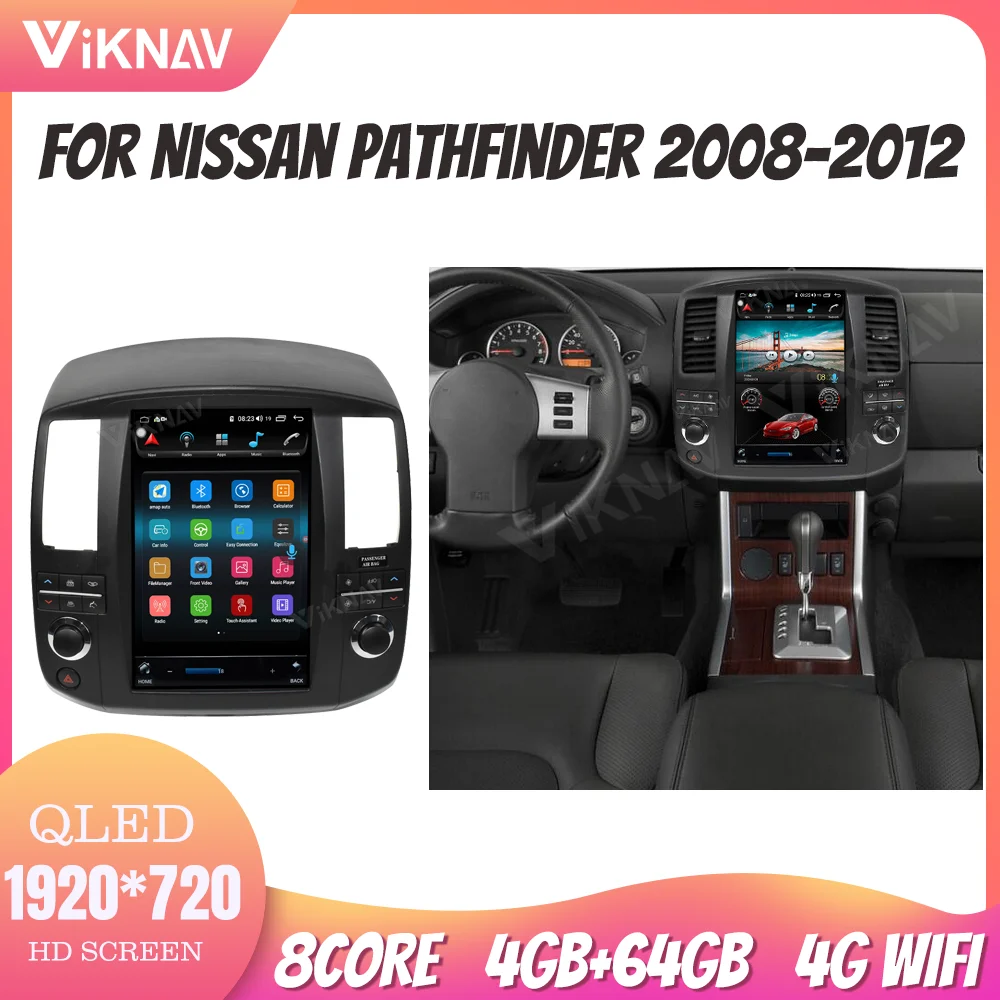 

64GB 8 Core Carplay Radio For Nissan Pathfinder 2008 2009 2010 2011 2012 Rear View DVD Multimedia Navigation GPS Bluetooth