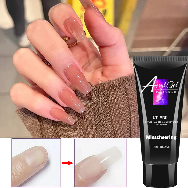

Sdotter 1pcs Pure Color Nail Extension Glue Strong Sticky UV Gel Nail Polish Glue Acrylic Extension Semi Permanent False Nail Ad