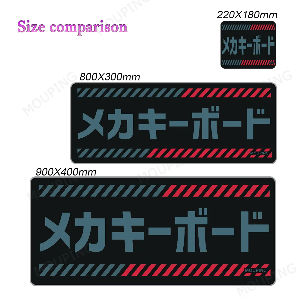 Alfombrilla de ratón con teclado mecánico en blanco y negro, alfombrilla de escritorio, alfombrilla de ratón japonesa, accesorios para jugadores de videojuegos Xxl 900x400, alfombrilla de mesa para al