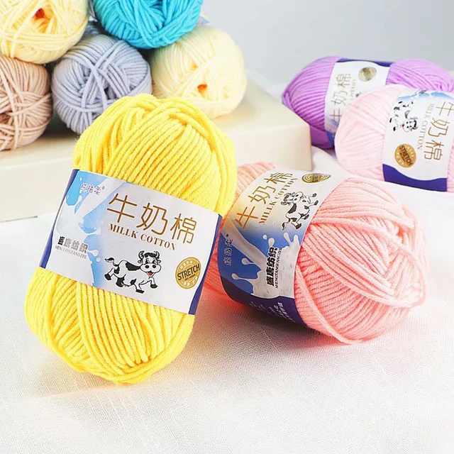 Milk Cotton Yarn Knitting 50g  Milk Cotton Yarn Crochet Yarns - 50g/set Milk  Cotton - Aliexpress