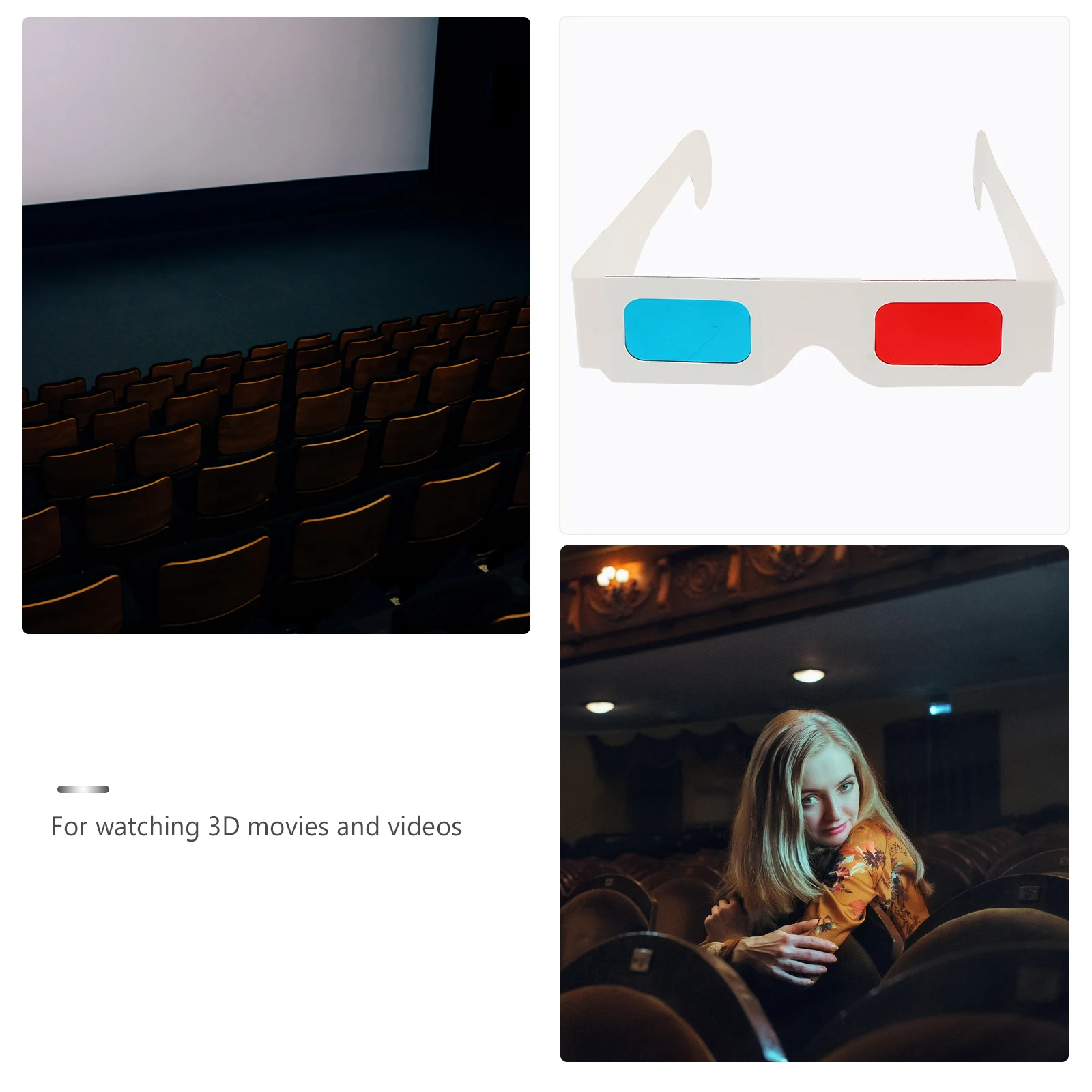 100Pcs 3d Sunglasses 3D Cardboard Googles Movie Anaglyph Glasses 3D Anaglyph Glasses Cardboard