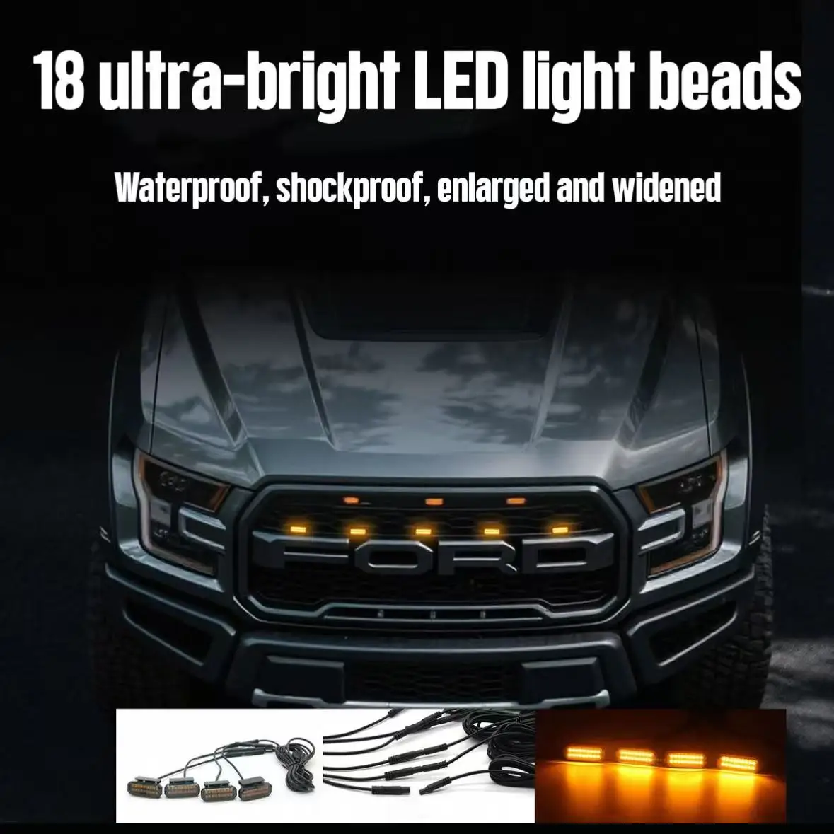 مصباح LED أمامي لسيارة رام 1500 إضاءة نهارية وحاجب عجلات 12 فولت