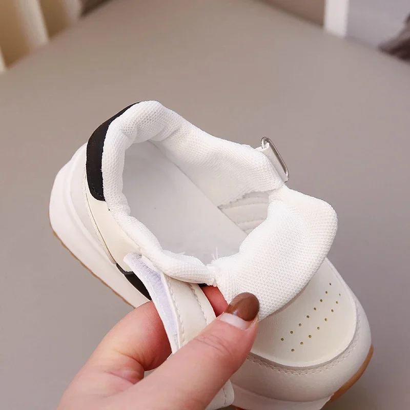 Four Seasons Children's Sneakers Brown Leather Fashion Lightweight Boys Girls Board Shoes 2-6 Years Old Kid Baby Casual Shoes 5
