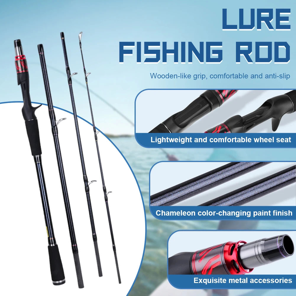 1.8M Fishing Rod 4 Section Spinning Casting Lure Fishing Rod Ultralight Bass for Freshwater Saltwater