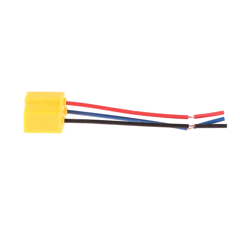 H4 9003 Ceramic Wire Wiring Car Auto Head Light Bulb Lamp Harness Socket Connector three holes Plug