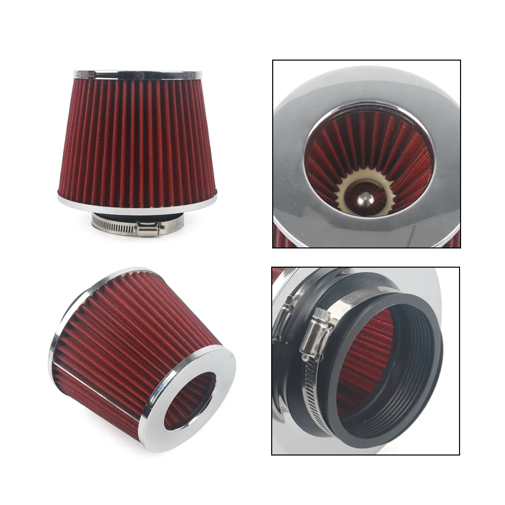 thumbnail image 2 of Universal Cold Air Intake Pipe Kit, 3 Inch 76mm Car Universal Aluminum Air Intake Induction Pipe Filter Hose Tube Kit(red), Air Intake - Canada 2 of 11