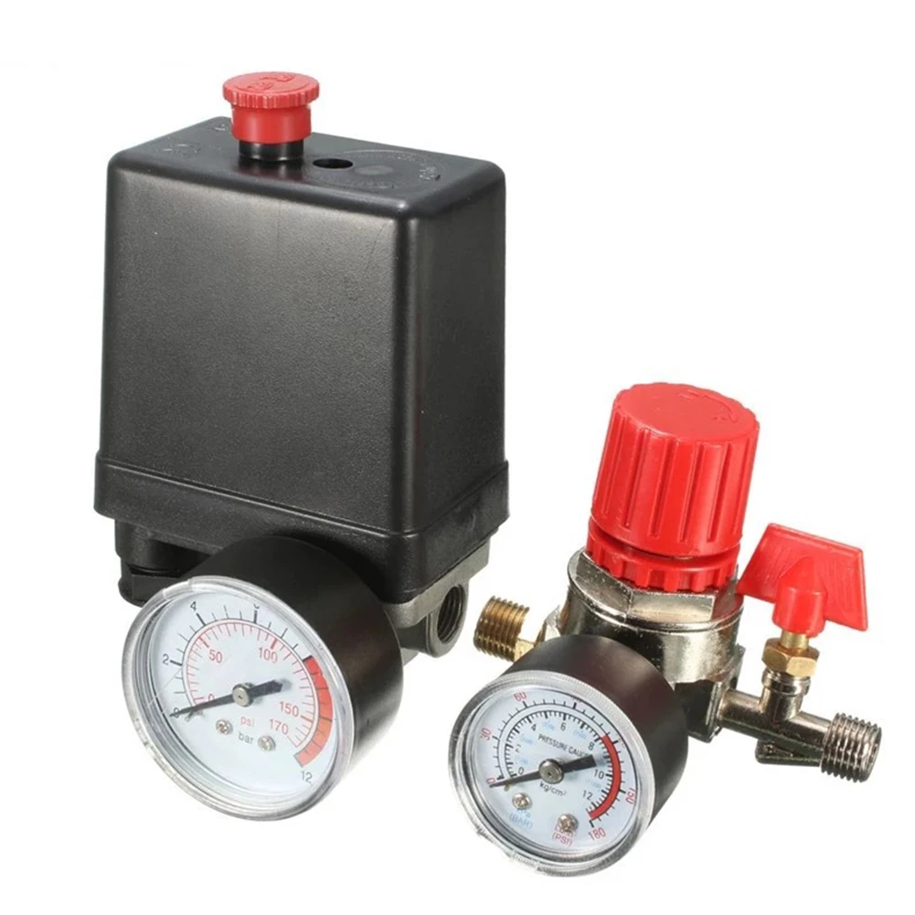 

120PSI Air Compressor Pressure Switch Valve Control Manifold Regulator Gauges 240V AC Regulator Heavy Duty Air Compressor Pump