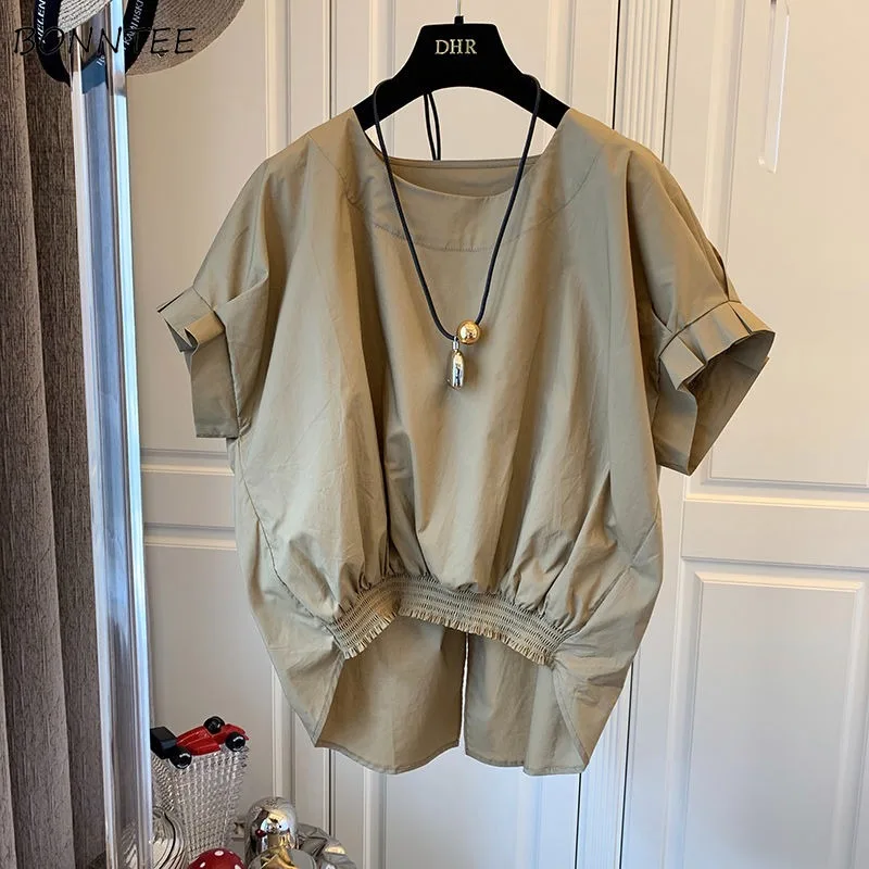 

Блузка женская Повседневная свободного покроя, элегантная простая универсальная Фея во французском стиле, Y2k, дизайнерская уличная одежда