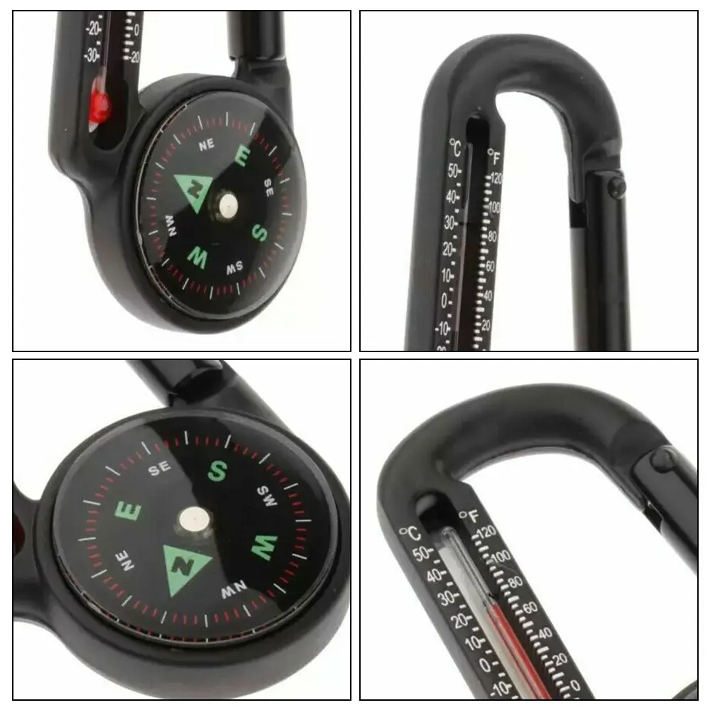 Mini Compass Keychain Carabiner Outdoor Camping Tools