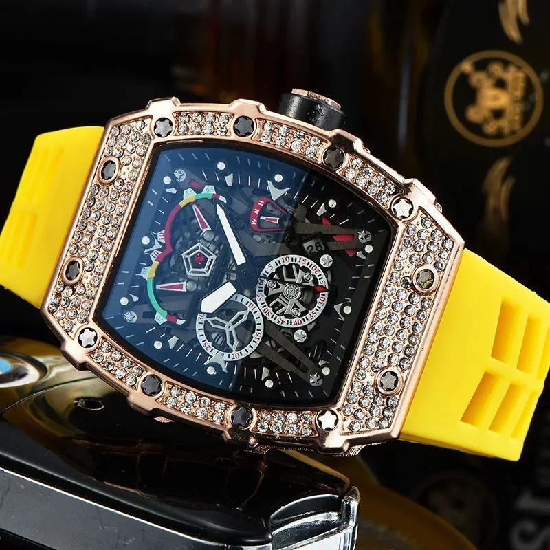 

2024 New Top Luxury Men's Brand 3 Pointer Sports Run Second RM Diamond Automatic Men's Watch Full Function Quartz Vintage Watch