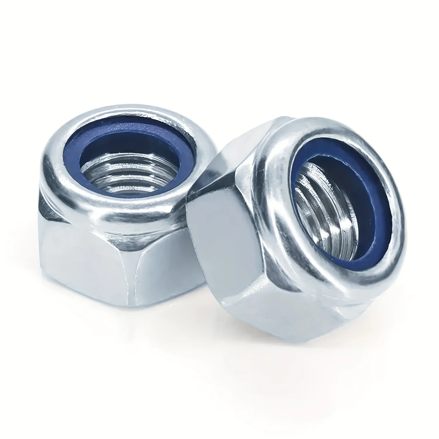 304 Stainless Steel DIN985 Nylon Lock Nut Insert Hexagonal Self-pressing M4M5M6M8M10M12 nylon lock nut