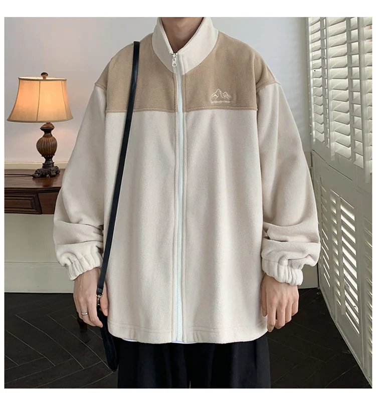 

Men's Hoodies Embroider Polar Fleece Jacket Men's Sweatshirt Warm Fashion Streetwear Casual Men's Loose Pullovers Brand Hoody