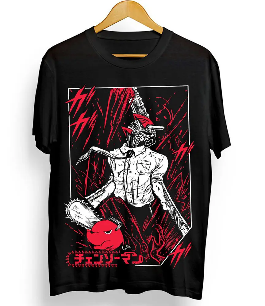 Chainsaw Man Anime Graphic Black T-Shirt