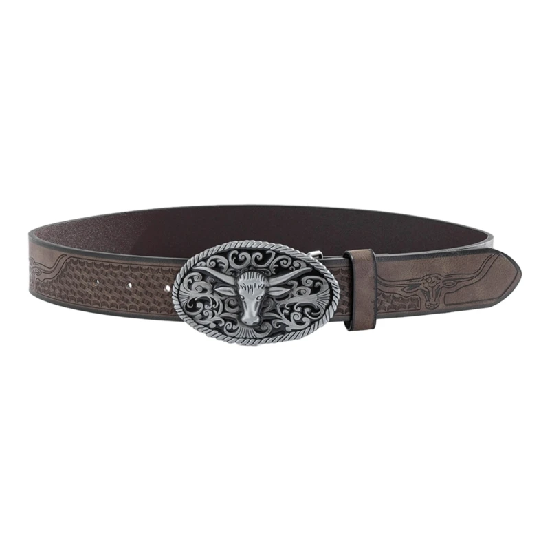 

Elegant Men Belt Aesthetic Jeans Belts WesternStyle Cosplay Cowboy Pants Belt NEW