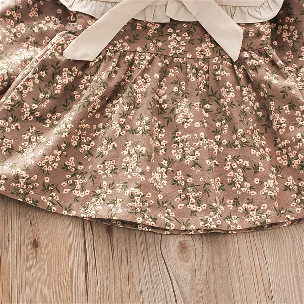Fall Winter New Girls' Dress Floral Full Camp Bow - Uniqwear