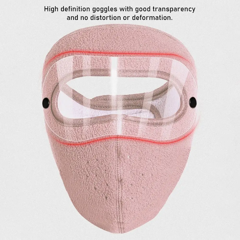 새로운 유니섹스 페이스 마스크 HD 고글 안티포그 사이클링 캡 오토바이 야외 스포츠 플리스 페이스 쉴드 캡 겨울용