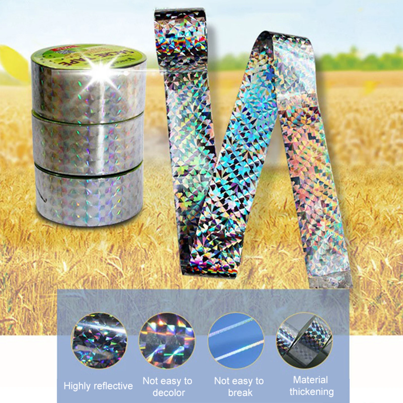 80M Bird Repellent Scare Tape Repeller Ribbon Humane Scarer Pigeons Duck Fox 1pcs bird repellent tape
