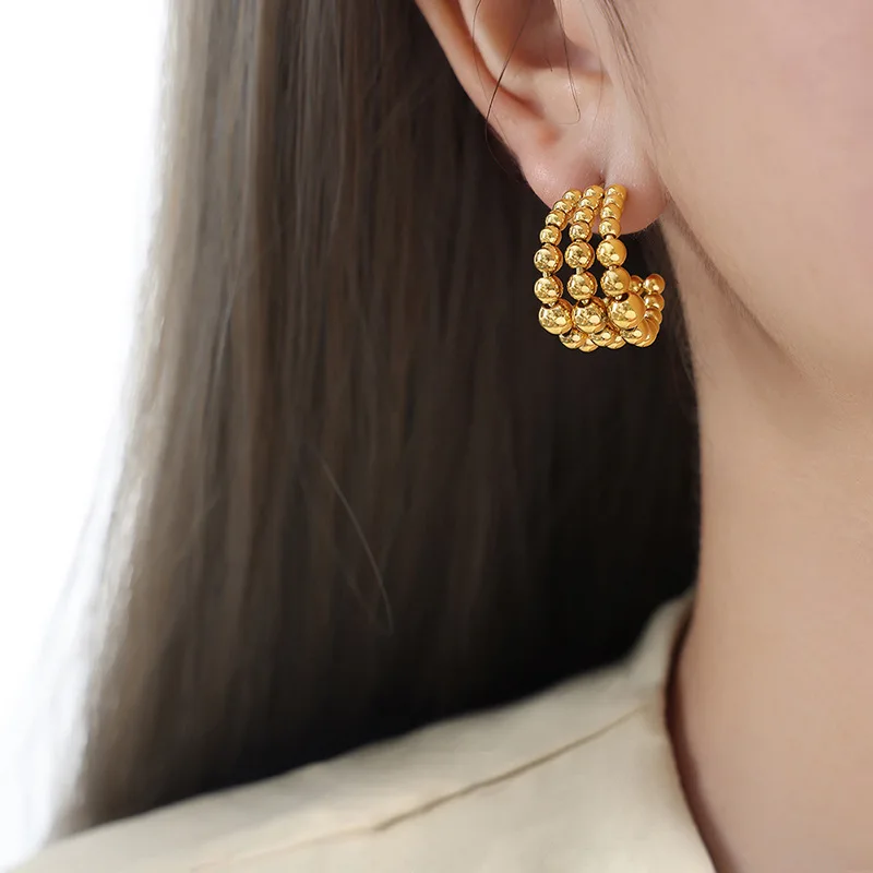 Marka Frauen Edelstahl Ohrringe neue Perlen personal isierte Ohrringe Mode Punk Schmuck Accessoires Mädchen Geschenk Großhandel