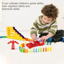 

120 PCS Dominoes Set Educationalwith Building Block airplane Robot Alphanumeric calculation Dominoes Game Toy Gifts for children