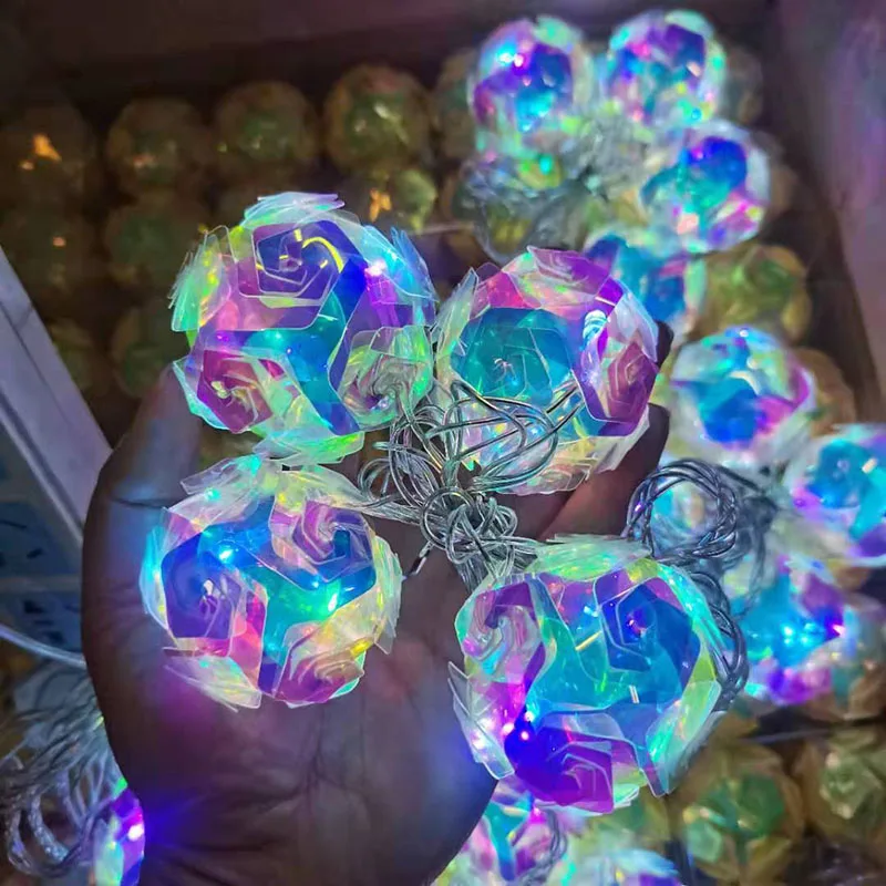 

1.8/3/6M Rose Flower String LightsFairy String Lights Wedding Valentine's Day Event Party Garland Decor Luminaria Christmas LED