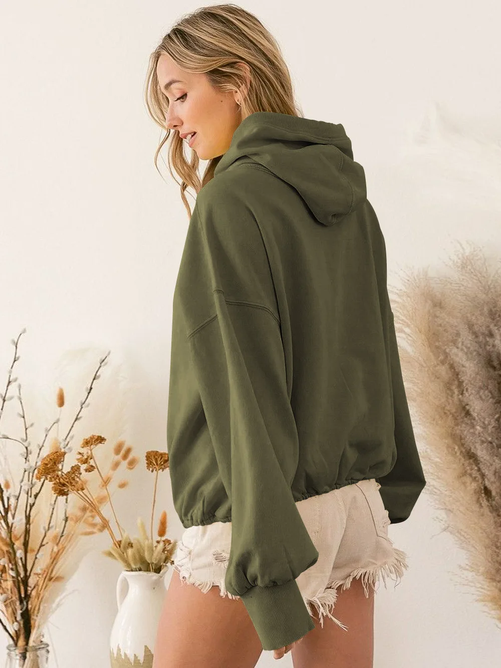 New Long Sleeve Sports Hoodie Loose Fashion Stand-up Collar Zip up Top Gym Training Casual Shorts Outdoor Yoga Female Sweatshirt